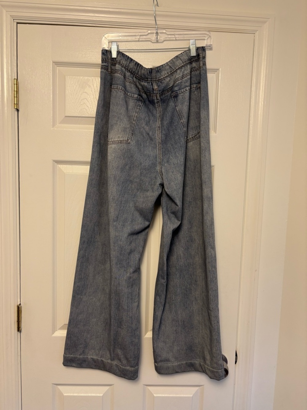 rag & bone Miramar Wide Leg Track Pants Coney Faux Denim NWT Size XL - Picture 6 of 14